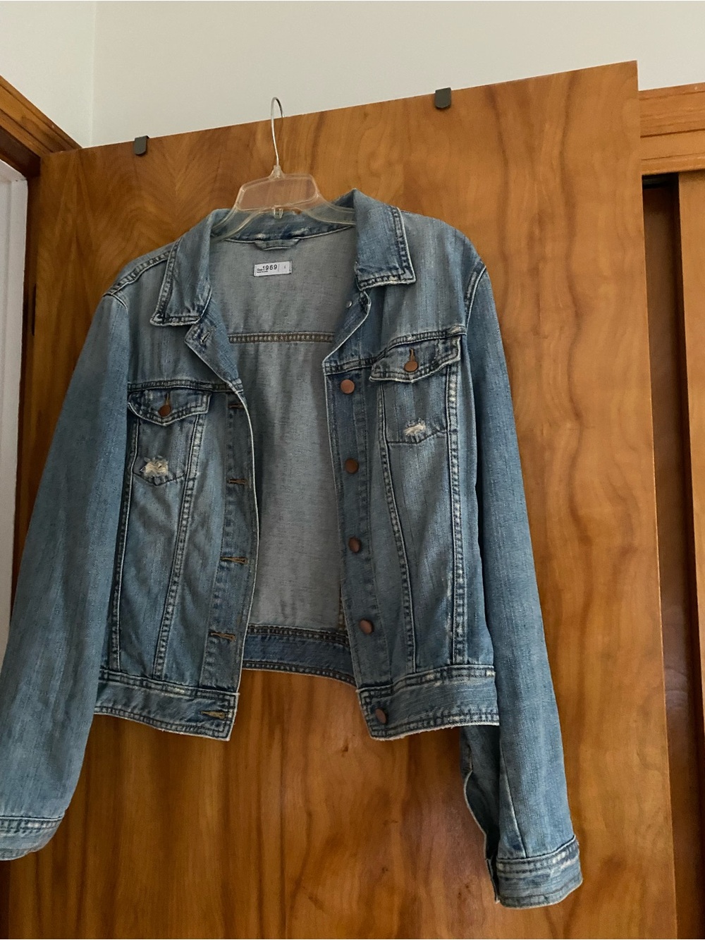 GAP Light Blue Distressed Denim Jacket